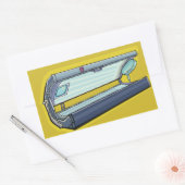 Zonnebank Retro Spa Rechthoekige Sticker (Envelop)