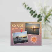 Zonnebeeld van het Mallory Square, Key West Briefkaart (Staand voorkant)