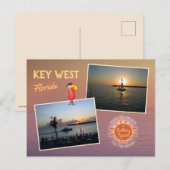 Zonnebeeld van het Mallory Square, Key West Briefkaart (Voorkant / Achterkant)