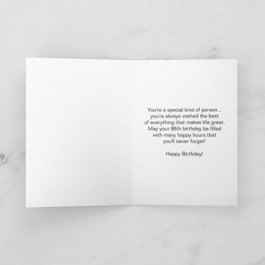 Zonnebegrensde 95e verjaardag kaart (Binnen)