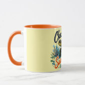 Zonnebeker met oranje rand mok (Links)