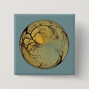 zonnebel met boom vierkante button 5,1 cm