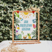 Zonnebescherming Station Zwembad Party Sign Poster