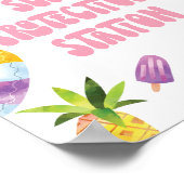 Zonnebescherming Station Zwembad Party Sign Poster (Hoek)