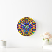 Zonneblauw Accent Mandala Ronde Klok (Huis)