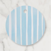 Zonneblauw Gingham Feestelijke Verjaardags Cadeaut Bedankjes Labels (Achterkant)