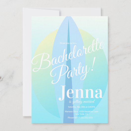 Zonneblauw vrijgezellenfeesten strand kaart (Voorkant)