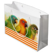 Zonneblauwe, groene kauwkuipen large cadeautasje (Achterkant Gekanteld)