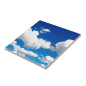 Zonneblauwe hemel met witte wolken tegeltje (Zijkant)
