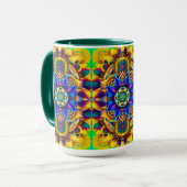 Zonneblauwe Mandala Mok (Voorkant links)