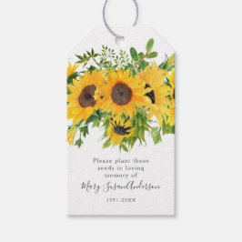 Zonnebloedig Pakket Memorial Funeral Favor Tag Cadeaulabel