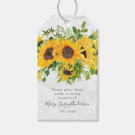 Zonnebloedig Pakket Memorial Funeral Favor Tag Cadeaulabel