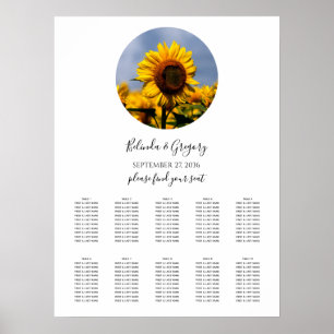 Zonnebloedige blauwe hemel - Rustic Wedding Seatin Poster