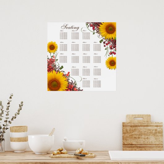 Zonnebloedige gordel | 35 x 35 inch. Grootte Poster (Keuken)