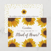 Zonnebloedige gouden Stippen zullen je zijn als mi Uitnodiging Briefkaart (Voorkant / Achterkant)