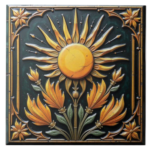 Zonnebloei Tegeltje (Voorkant)