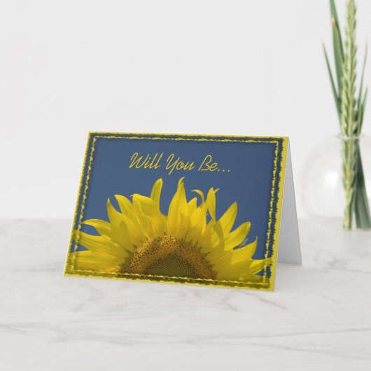 Zonnebloeiend word je mijn Bridesmaid. (Voorkant)