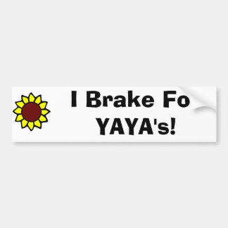 Zonnebloem4, ik daag uit voor YAYA's! Bumpersticker
