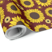 Zonnebloem 03.b DRed BG Cadeaupapier (Rol Hoek)