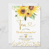 Zonnebloem 10th Birthday Invitation Kaart (Voorkant)