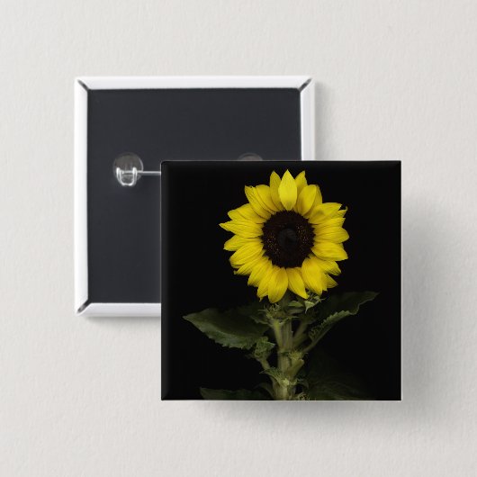 Zonnebloem 11 vierkante button 5,1 cm (Voorkant /achterkant)