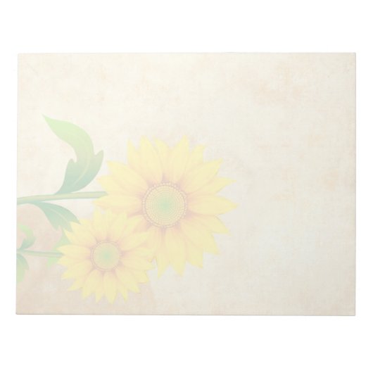 Zonnebloem - 11 x 8,5 inch Notitieblok voor 40 vel (Voorkant)