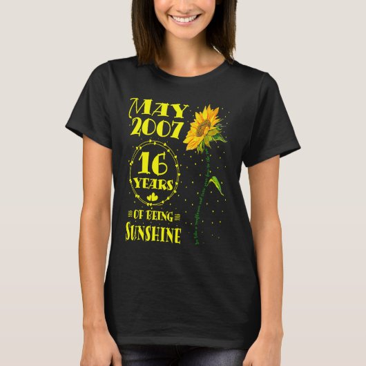 Zonnebloem 16 jaar t-shirt (Voorkant)