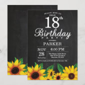 Zonnebloem 18th Birthday Invitation Kaart (Voorkant / Achterkant)