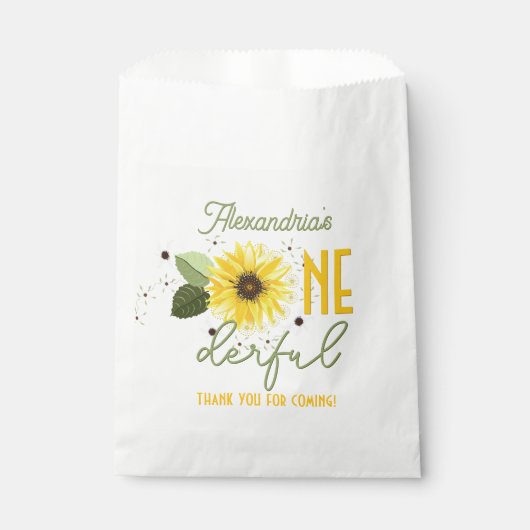 Zonnebloem 1e verjaardag bedankzakje (Voorkant)