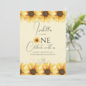 Zonnebloem 1e verjaardag kaart (Staand voorkant)