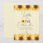 Zonnebloem 1e verjaardag kaart (Voorkant / Achterkant)