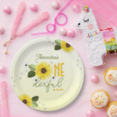 Zonnebloem 1e verjaardag papieren bordje (Feest)