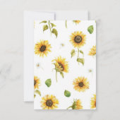 Zonnebloem 1e verjaardag Uitnodigen Kaart (Achterkant)