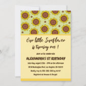 Zonnebloem 1e verjaardag uitnodigingen schattig mo (Voorkant)