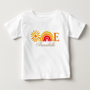 Zonnebloem 1e Verjaardag Waterverf Geel Zon Baby