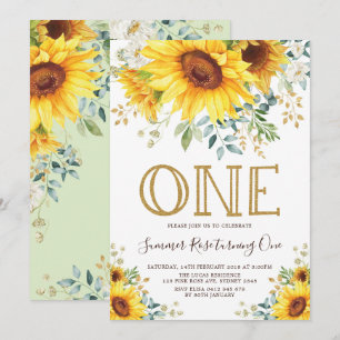  Zonnebloem 1st Birthday Summer Yellow Floral Kaart