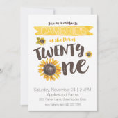 Zonnebloem 21e verjaardag uitnodiging (Voorkant)