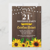 Zonnebloem 21e verjaardag uitnodiging. Alle leefti Kaart (Voorkant)