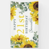 Zonnebloem 21e verjaardagsfeestje spandoek (Verticaal)