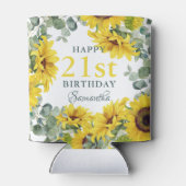 Zonnebloem 21ste verjaardagsfeest blikjeskoeler (Achterkant)