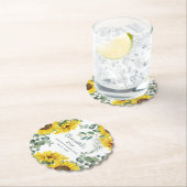 Zonnebloem 21ste verjaardagsfeest kartonnen onderzetters (Insitu)