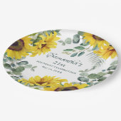 Zonnebloem 21ste verjaardagsfeest papieren bordje (Gekanteld)