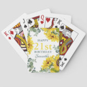 Zonnebloem 21ste verjaardagsfeest pokerkaarten (Achterkant)