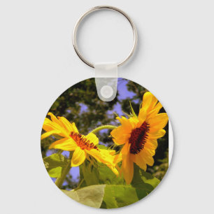 Zonnebloem 2 sleutelhanger