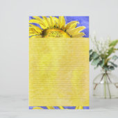 Zonnebloem 2 Waterverf gepersonaliseerd Briefpapie Briefpapier (Staand voorkant)