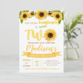 Zonnebloem 2e verjaardag kaart (Staand voorkant)