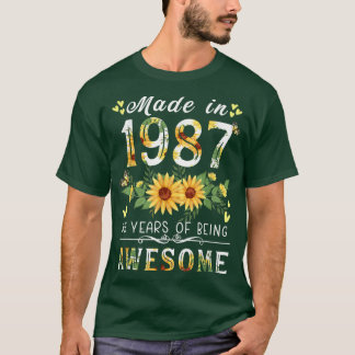 Zonnebloem 35e verjaardag cadeaus voor vrouwen, Fl T-shirt