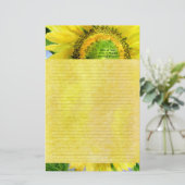 Zonnebloem 3 Waterverf gepersonaliseerd Briefpapie Briefpapier (Staand voorkant)