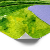 Zonnebloem 3 Waterverf Kunstwerk afdrukken Poster (Hoek)