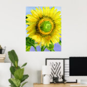 Zonnebloem 3 Waterverf Kunstwerk afdrukken Poster (Thuiskantoor)